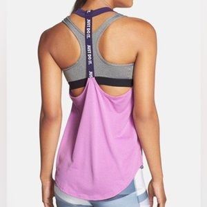 Nike Elastika Logo T-Back Dri-Fit Tank - M, Purple